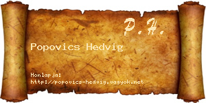 Popovics Hedvig névjegykártya